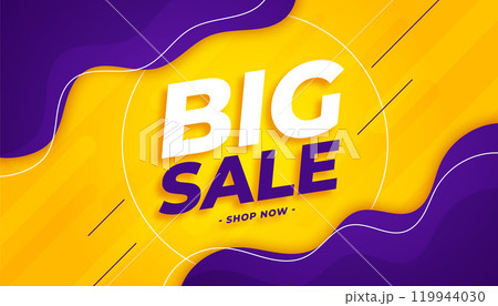 big sale and offer template in yellow and purple color 119944030