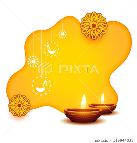 elegant happy diwali yellow beautiful diya card design elegant happy diwali yellow beautiful diya card design 119944035