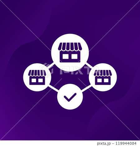 franchise vector icon with shops 119944084