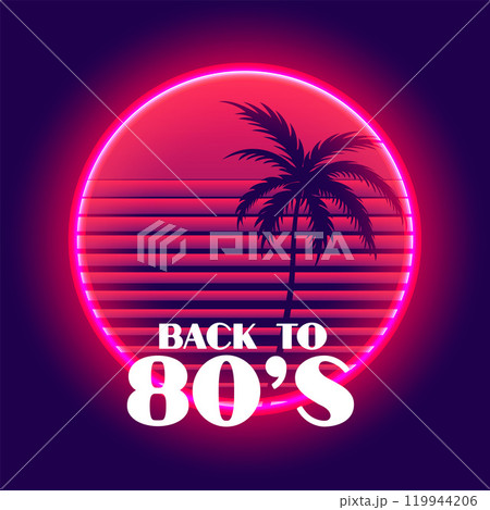 back to 80s retro neon paradise background 119944206