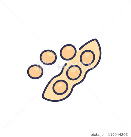 soybeans icon, soy beans on white 119944208