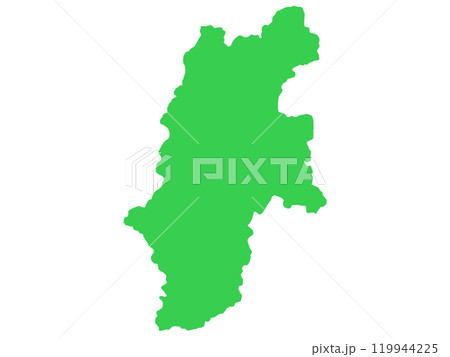 少しゆるい長野県地図 フチなし 119944225