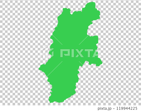 少しゆるい長野県地図 フチなし 119944225