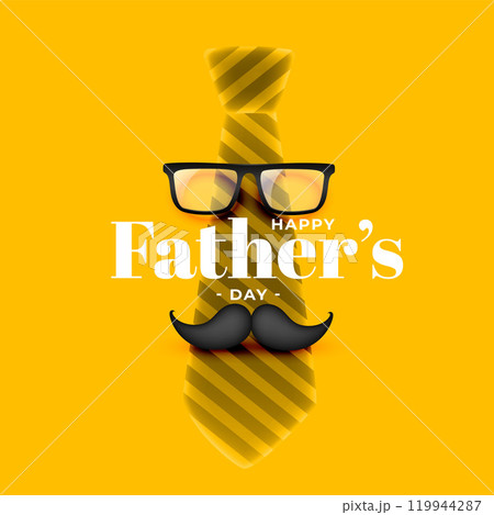realistic happy father's day yellow card design realistic happy father's day yellow card design 119944287