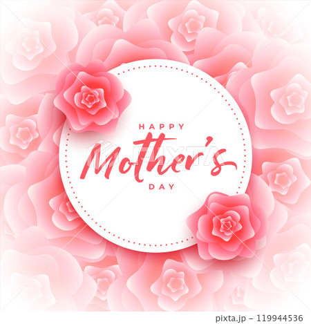 happy mother's day rose flower decorative card design happy mother's day rose flower decorative card design 119944536