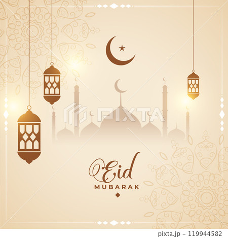 cultural eid mubarak card design background 119944582