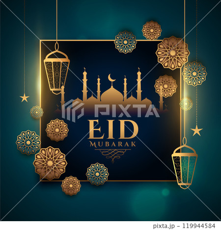 arabic style artistic eid mubarak background 119944584