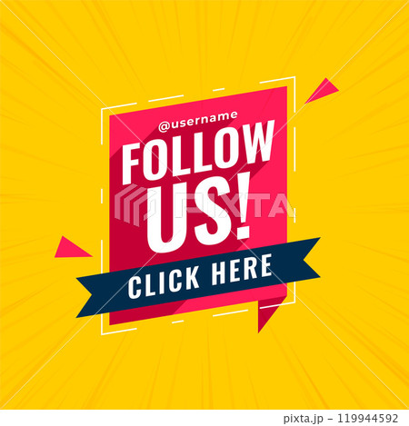 follow us banner in chat bubble style follow us banner in chat bubble style 119944592