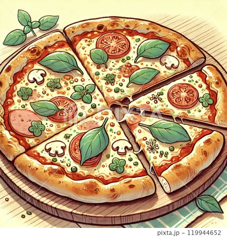 美味しそうなピザ 119944652