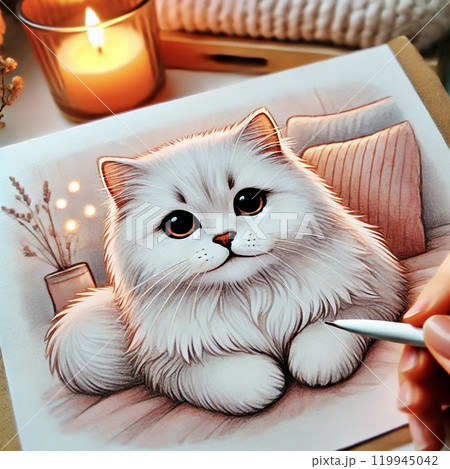 猫の絵を描く 猫の絵を描く 119945042