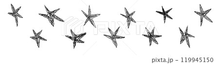 Organic star shape with abstract doodle design. Retro style and graphic element. Flat vector illustration isolated Organic star shape with abstract doodle design. Retro style and graphic element. Flat vector illustration isolated 119945150