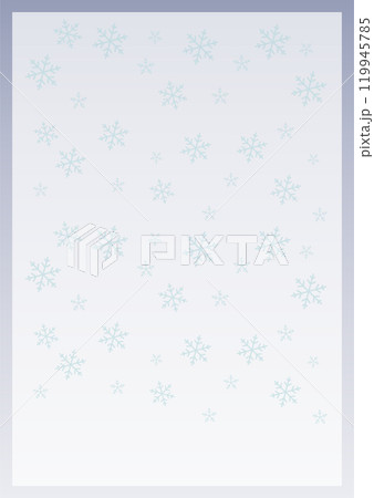 雪の結晶の模様付きシンプルベクター縦型グラデーション枠 119945785