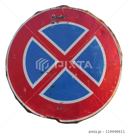 no parking and no stopping sign isolated over white no parking and no stopping sign isolated over white 119946611