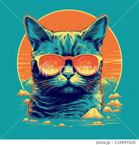 Cat With Sunglasses, wearing sunglasses, funny, fashion, pic as wallpaper, poster, t shirt and others 119947026