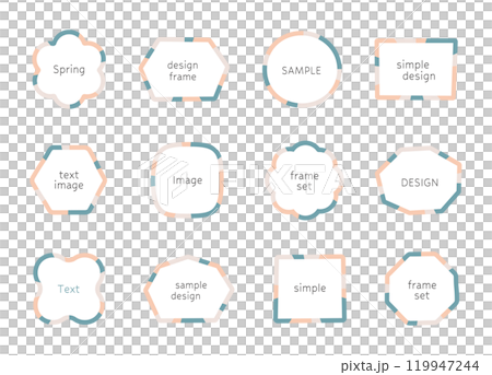 Set of loose frames Frame Background Decoration Title Cute Simple Soft Material Color 119947244