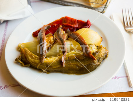 Escalivada with anchovies Escalivada with anchovies 119948821