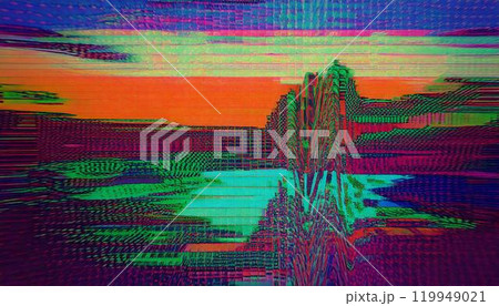 グリッチノイズ背景_02_AI生成画像 119949021