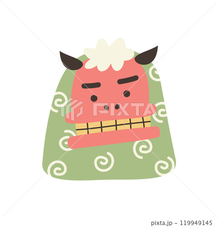 ゆるかわいい獅子舞のイラスト 119949145