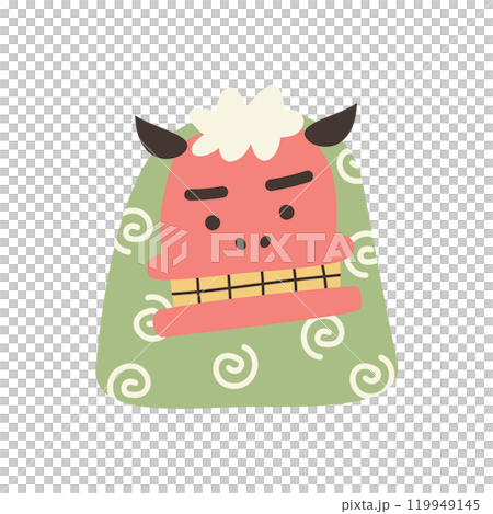 ゆるかわいい獅子舞のイラスト 119949145