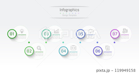 Infographic 7 options design elements for your business data. Vector Illustration. Infographic 7 options design elements for your business data. Vector Illustration. 119949158