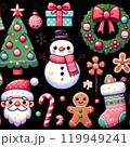 クリスマスのかわいいオーナメントのセット 119949241