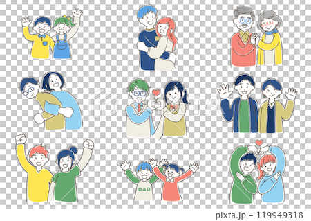 多代好朋友對【男女】的寬鬆插畫(套) 多代好朋友對【男女】的寬鬆插畫(套) 119949318