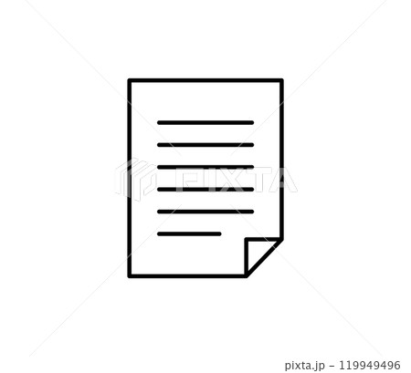 端の折れた書類のイラスト　ベクター 119949496
