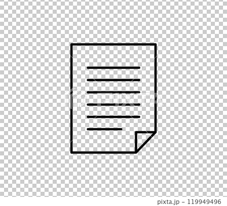 端の折れた書類のイラスト　ベクター 119949496