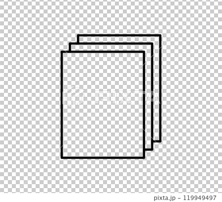 3枚重なる書類のイラスト ベクター 3枚重なる書類のイラスト ベクター 119949497