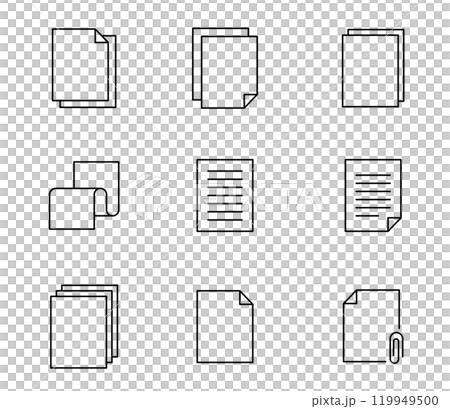 色々な書類のアイコンイラストセット ベクター 色々な書類のアイコンイラストセット ベクター 119949500