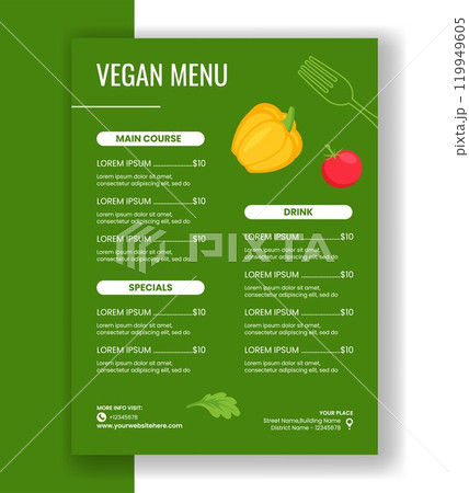 World Vegan Day Social Media Menu Template with Hand-Drawn Cartoon Style 119949605