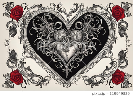 ゴシックでダークなハートの壁紙 119949829