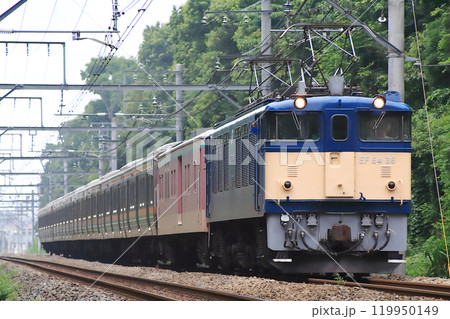 EF64-36電気機関車が牽く211系電車の廃車回送 119950149