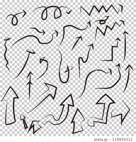 粗手繪箭頭插圖集 粗手繪箭頭插圖集 119950312