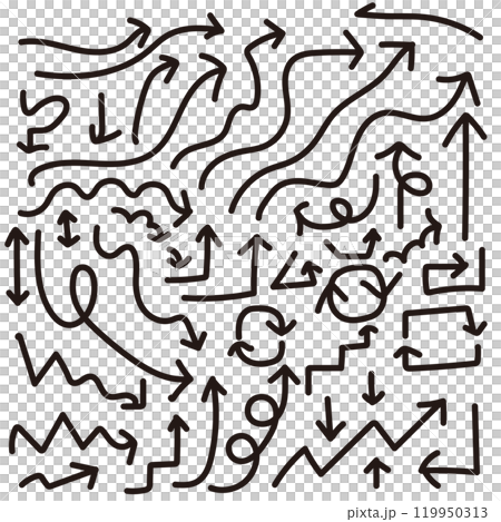 手繪箭頭的向量插圖集 119950313