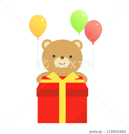 プレゼントを持ったかわいいクマ 119950368