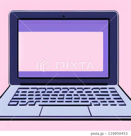 ノートパソコンのシンプルなイラスト 119950453