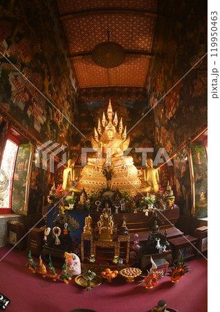 The Naga Prok Buddha image in the Wat Naga Prok temple is considered to be the only Naga Prok Buddha image in the Maravijaya posture and is the largest in Bangkok. 119950463