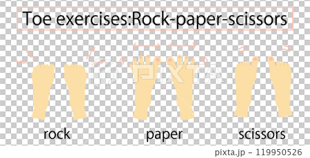 足のジャンケンの手描きイラスト 119950526