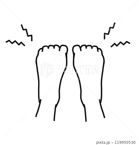 足の指を握りしめている手描き線画イラスト 119950530