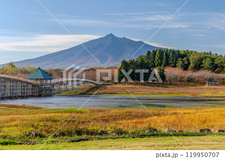 草紅葉が美しい津軽富士見湖 119950707