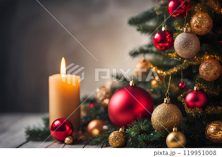 キャンドルとクリスマスツリー キャンドルとクリスマスツリー 119951008