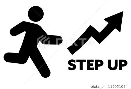 ステップアップのアイコン 黒 ステップアップのアイコン 黒 119951054