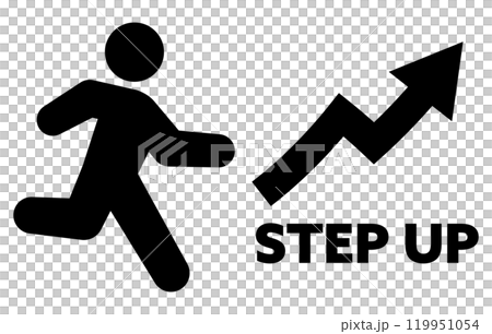 ステップアップのアイコン 黒 ステップアップのアイコン 黒 119951054