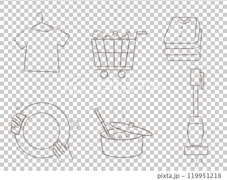 家事をする時に使う手描きの道具 119951218