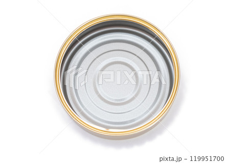 Opened Empty Tin Can Isolated on White Background 119951700