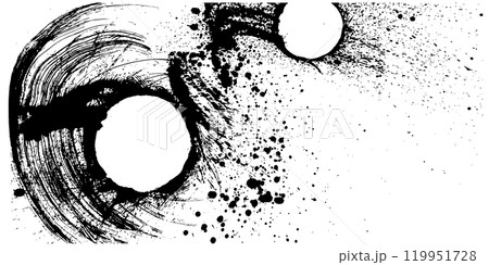 墨の円　手書きの毛筆イラスト 119951728