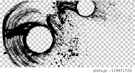 墨の円　手書きの毛筆イラスト 119951728