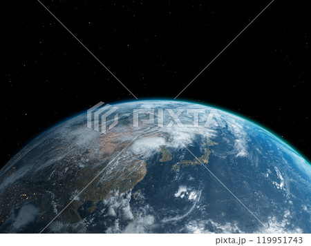地球　日本　CG　背景 119951743