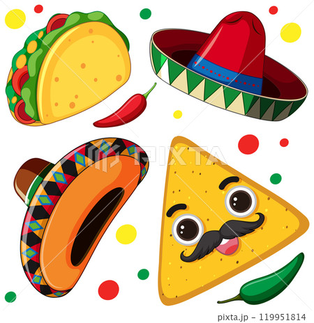 Mexican Food and Culture Icons 119951814